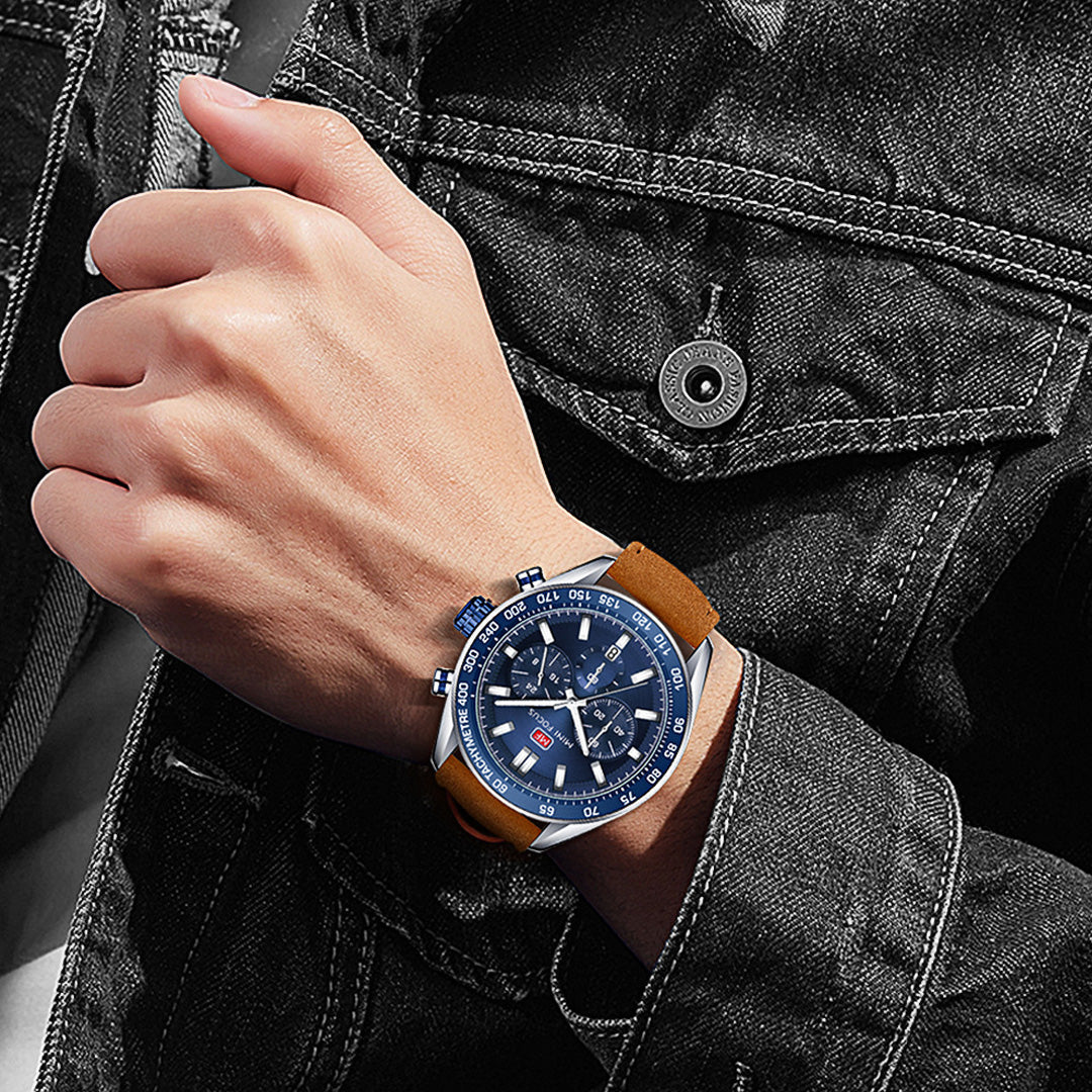 Reloj Mini Focus Leather Blue (44mm)