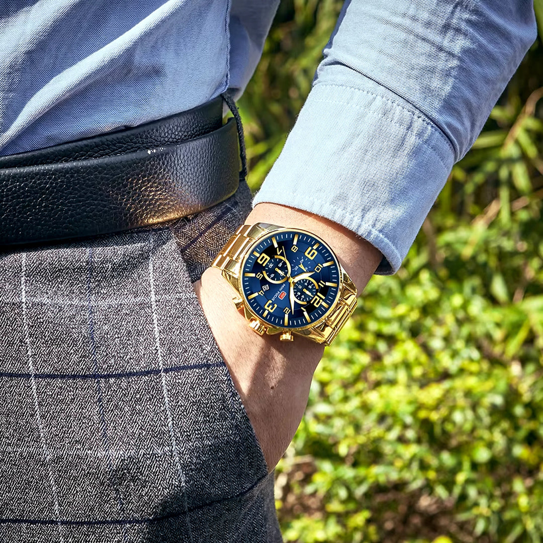 Reloj Mini Focus Chrono Gold Blue (46mm)