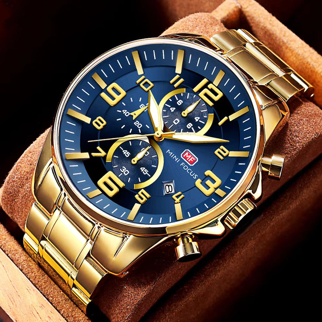 Reloj Mini Focus Chrono Gold Blue (46mm)