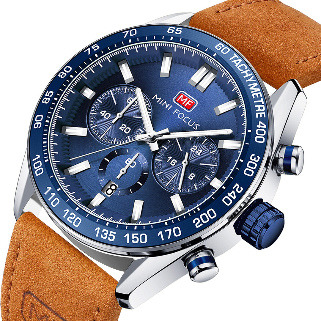 Reloj Mini Focus Leather Blue (44mm)