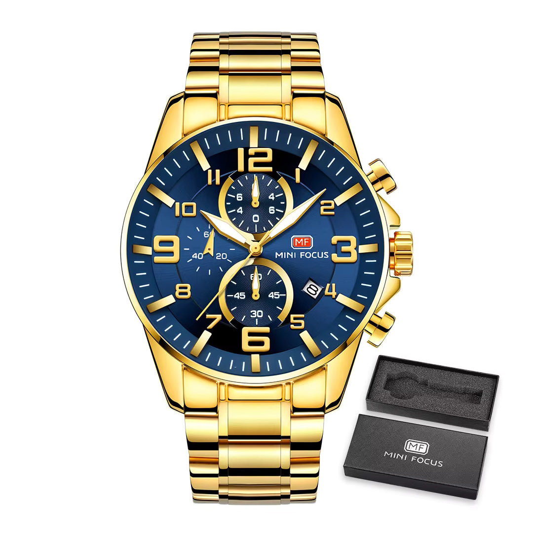 Reloj Mini Focus Chrono Gold Blue (46mm)