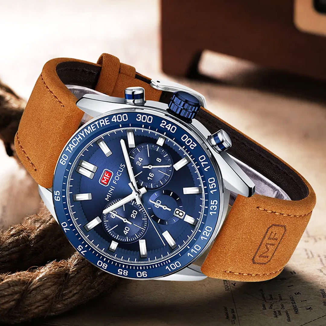 Reloj Mini Focus Leather Blue (44mm)